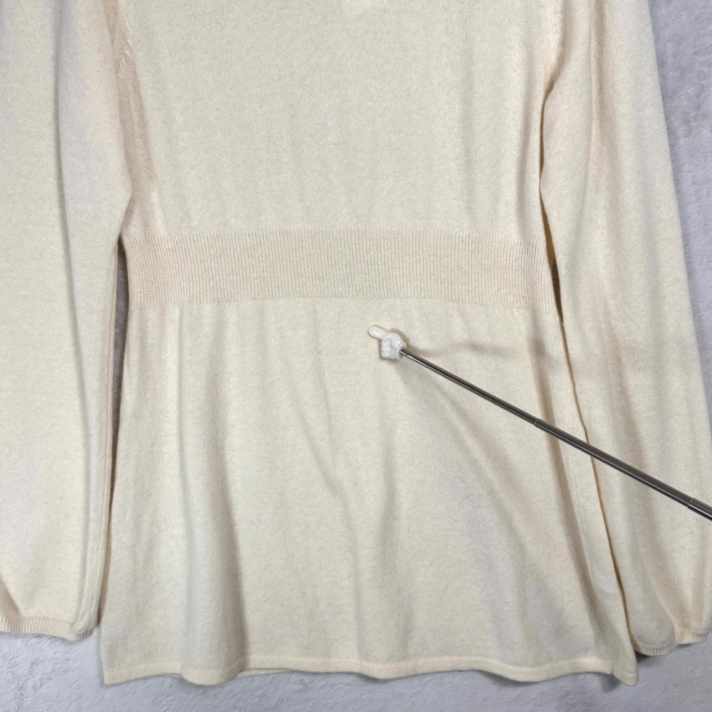 NWT Y2K Banana Republic Cream Babydoll Sweater Size L‎ Bell Sleeve Wool Cashmere - Picture 15 of 16
